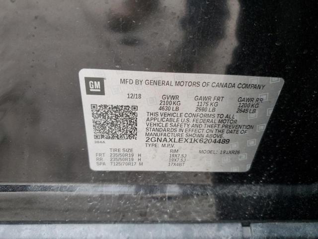 Photo 14 from auction – 2019 CHEVROLET EQUINOX LT with VIN 2GNAXLEX1K6204489