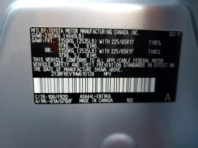 Photo 14 from auction – 2017 TOYOTA RAV4 LE with VIN 2T3BFREV1HW610139