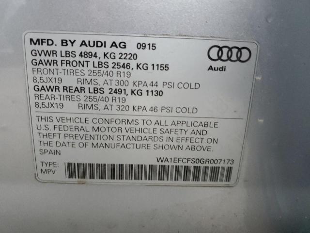 Photo 14 from auction – 2016 AUDI Q3 PREMIUM with VIN WA1EFCFS0GR007173