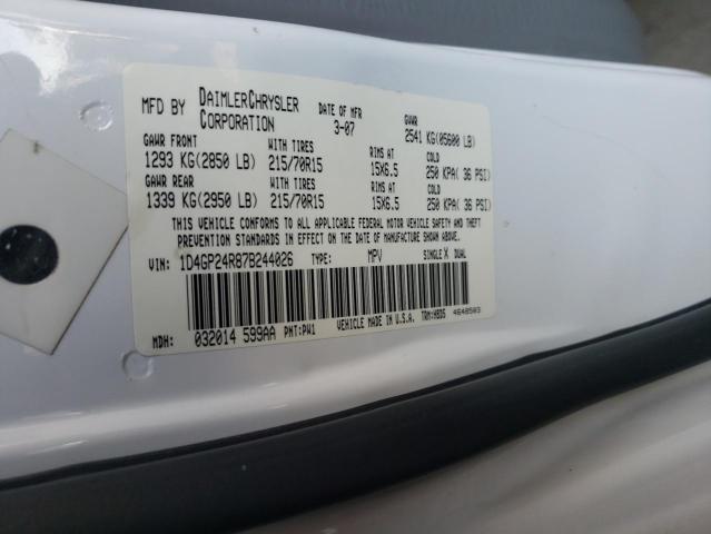 Photo 14 from auction – 2007 DODGE GRAND CARA with VIN 1D4GP24R87B244026