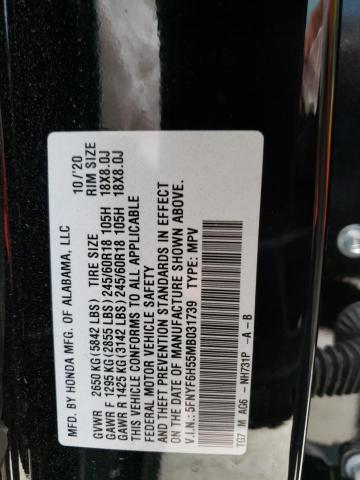 Photo 14 from auction – 2021 HONDA PILOT EXL with VIN 5FNYF6H55MB031739