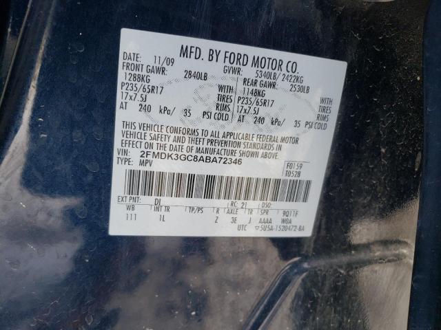 Photo 14 from auction – 2010 FORD EDGE SE with VIN 2FMDK3GC8ABA72346