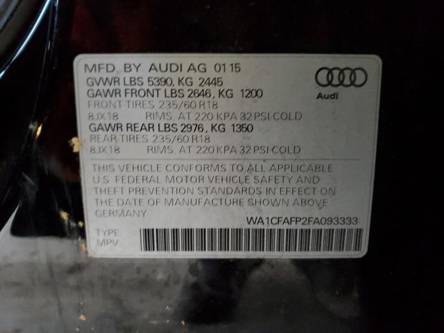 Photo 14 from auction – 2015 AUDI Q5 PREMIUM with VIN WA1CFAFP2FA093333