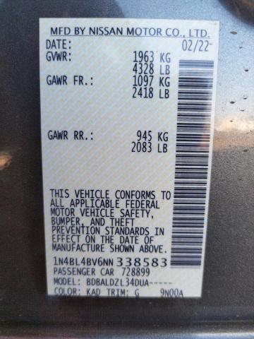Photo 10 from auction – 2022 NISSAN ALTIMA S with VIN 1N4BL4BV6NN338583