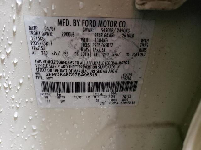 Photo 14 from auction – 2007 FORD EDGE SEL with VIN 2FMDK48C97BA95518