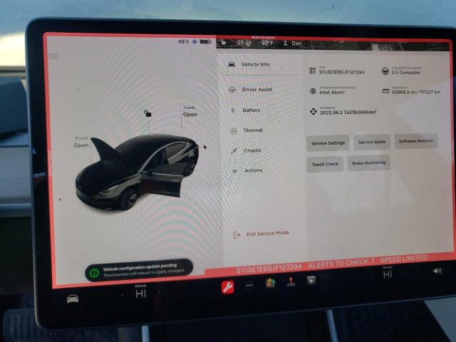 Photo 9 from auction – 2018 TESLA MODEL 3 with VIN 5YJ3E1EB5JF127294