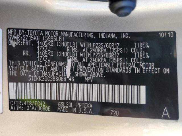 Photo 14 from auction – 2011 TOYOTA SIENNA LE with VIN 5TDKK3DC3BS088146