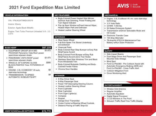 Photo 13 from auction – 2021 FORD EXPEDITION with VIN 1FMJK2AT9MEA38379