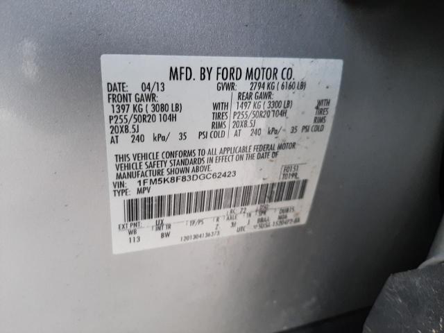 Zdjęcie 14 z aukcji – 2013 FORD EXPLORER L z VIN 1FM5K8F83DGC62423