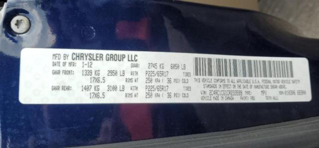 Photo 14 from auction – 2012 CHRYSLER TOWN & COU with VIN 2C4RC1CG1CR233599