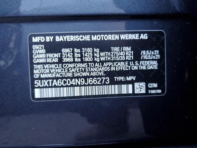 Photo 14 from auction – 2022 BMW X5 XDRIVE4 with VIN 5UXTA6C04N9J66273