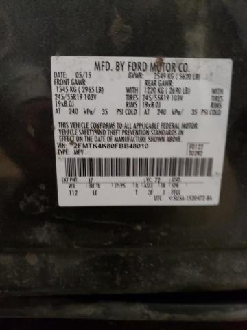 Photo 14 from auction – 2015 FORD EDGE TITAN with VIN 2FMTK4K80FBB48010