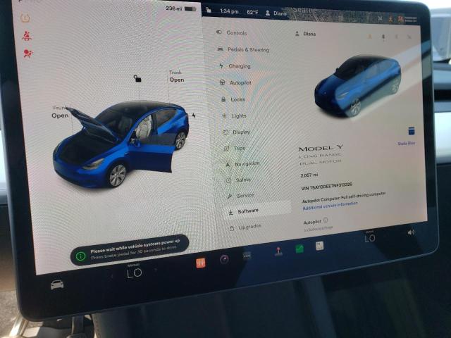 Photo 9 from auction – 2022 TESLA MODEL Y with VIN 7SAYGDEE7NF313326
