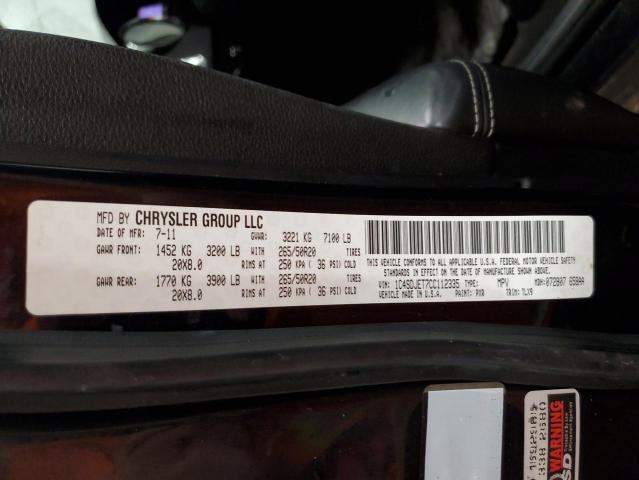 Photo 14 from auction – 2012 DODGE DURANGO CI with VIN 1C4SDJET7CC112335