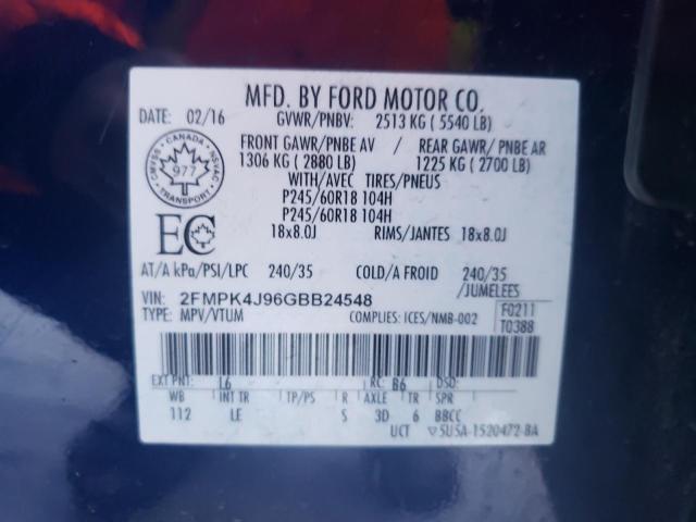 Photo 14 from auction – 2016 FORD EDGE SEL with VIN 2FMPK4J96GBB24548