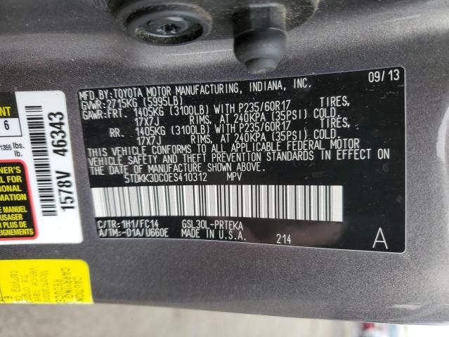 Photo 14 from auction – 2014 TOYOTA SIENNA LE with VIN 5TDKK3DC0ES410312