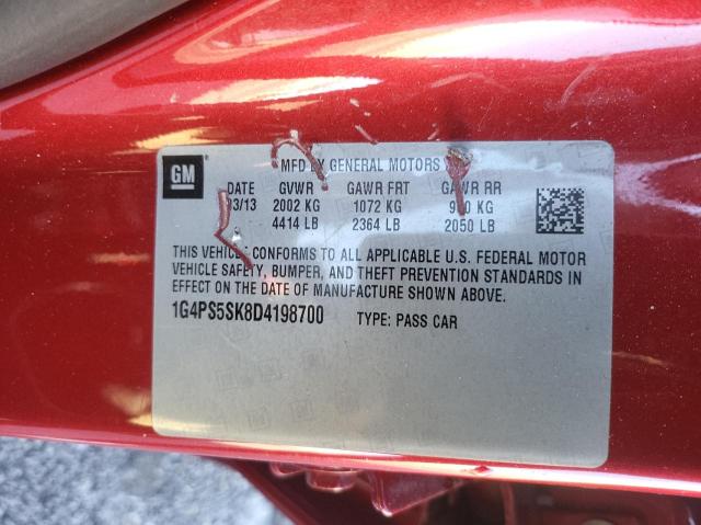Photo 10 from auction – 2013 BUICK VERANO with VIN 1G4PS5SK8D4198700