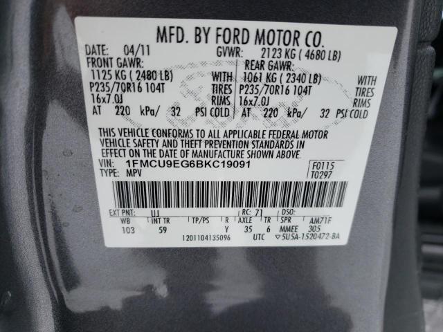 Photo 14 from auction – 2011 FORD ESCAPE LIM with VIN 1FMCU9EG6BKC19091