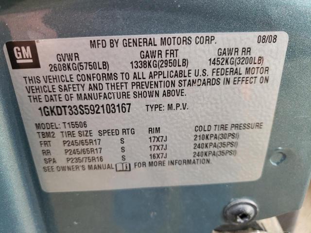 Photo 14 from auction – 2009 GMC ENVOY SLE with VIN 1GKDT33S592103167