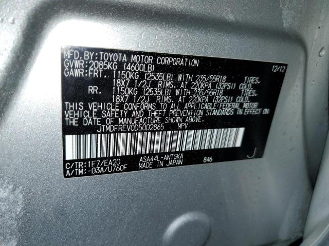 Photo 14 from auction – 2013 TOYOTA RAV4 LIMIT with VIN JTMDFREV0D5002865
