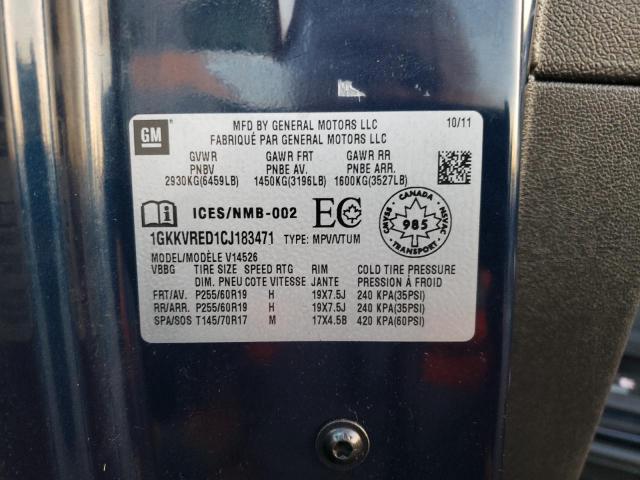 Photo 14 from auction – 2012 GMC ACADIA SLT with VIN 1GKKVRED1CJ183471