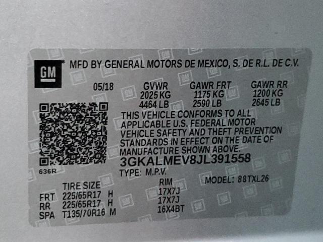 Photo 14 from auction – 2018 GMC TERRAIN SL with VIN 3GKALMEV8JL391558