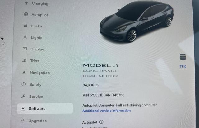 Photo 8 from auction – 2022 TESLA MODEL 3 with VIN 5YJ3E1EB4NF145758