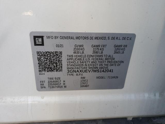 Photo 14 from auction – 2021 CHEVROLET EQUINOX LT with VIN 3GNAXUEV7MS142041