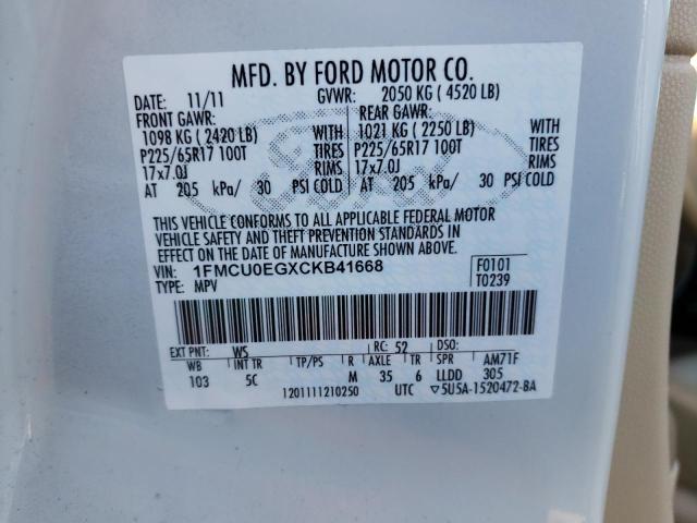 Photo 14 from auction – 2012 FORD ESCAPE LIM with VIN 1FMCU0EGXCKB41668