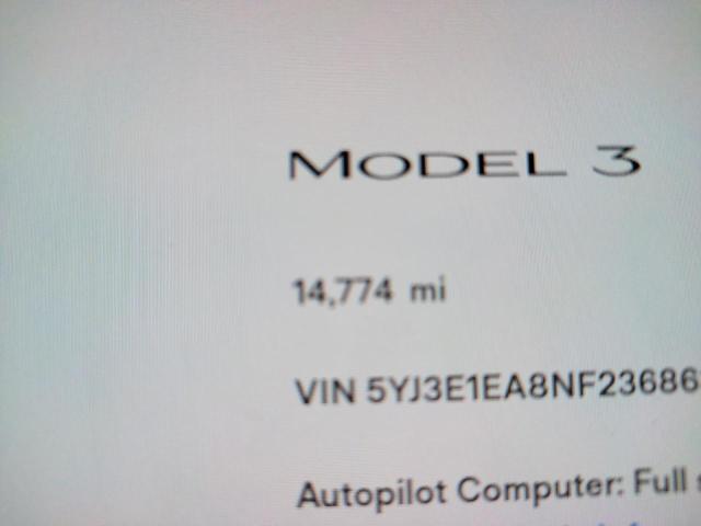 Photo 9 from auction – 2022 TESLA MODEL 3 with VIN 5YJ3E1EA8NF236863