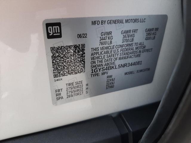 Photo 14 from auction – 2022 CADILLAC ESCALADE P with VIN 1GYS4BKL5NR344081