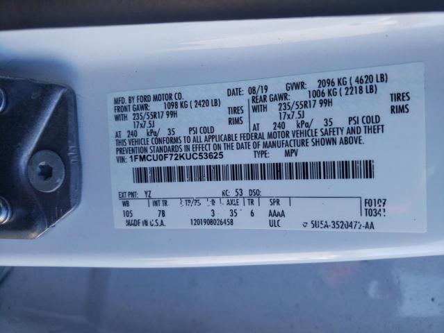Photo 14 from auction – 2019 FORD ESCAPE S with VIN 1FMCU0F72KUC53625
