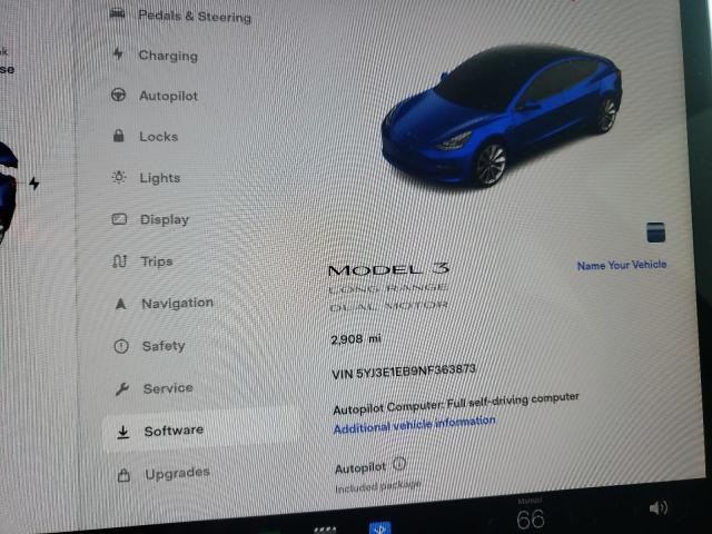 Photo 9 from auction – 2022 TESLA MODEL 3 with VIN 5YJ3E1EB9NF363873