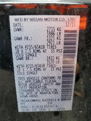 Photo 14 from auction – 2016 NISSAN PATHFINDER with VIN 5N1AR2MM4GC608014