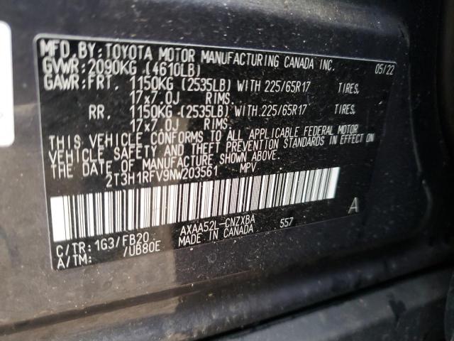 Photo 14 from auction – 2022 TOYOTA RAV4 LE with VIN 2T3H1RFV9NW203561
