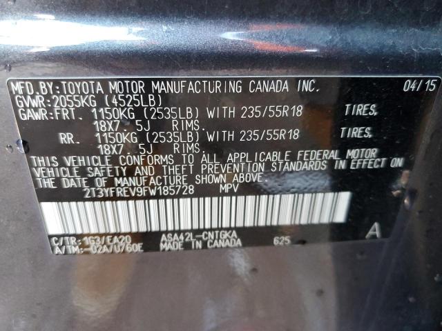 Photo 14 from auction – 2015 TOYOTA RAV4 LIMIT with VIN 2T3YFREV9FW185728