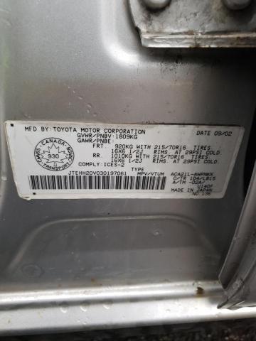 Zdjęcie 14 z aukcji – 2003 TOYOTA RAV4 z VIN JTEHH20V030197061