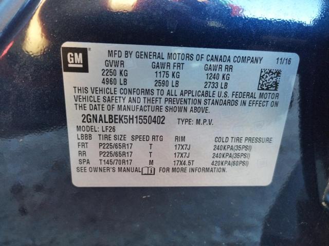 Photo 14 from auction – 2017 CHEVROLET EQUINOX LS with VIN 2GNALBEK5H1550402