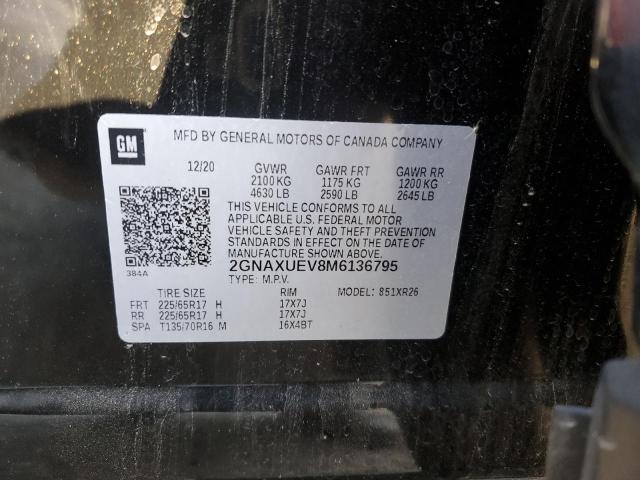 Photo 14 from auction – 2021 CHEVROLET EQUINOX LT with VIN 2GNAXUEV8M6136795
