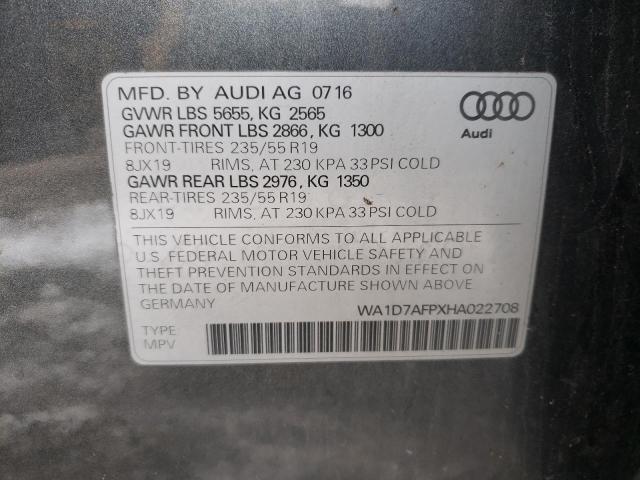 Photo 14 from auction – 2017 AUDI Q5 PREMIUM with VIN WA1D7AFPXHA022708
