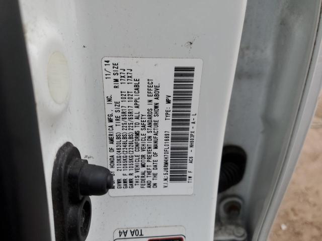 Photo 14 from auction – 2015 HONDA CR-V EXL with VIN 5J6RM4H70FL016897