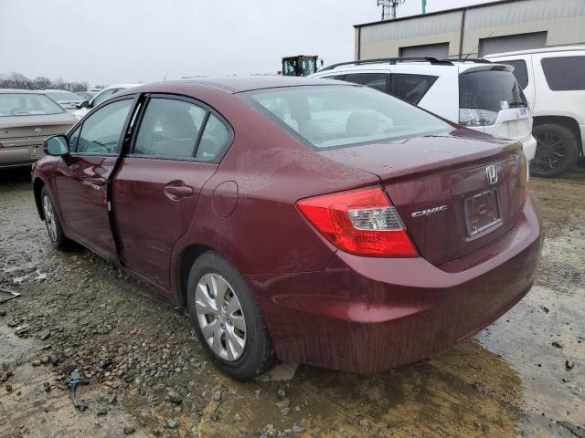 Photo 2 from auction – 2012 HONDA CIVIC LX with VIN 2HGFB2F57CH531555