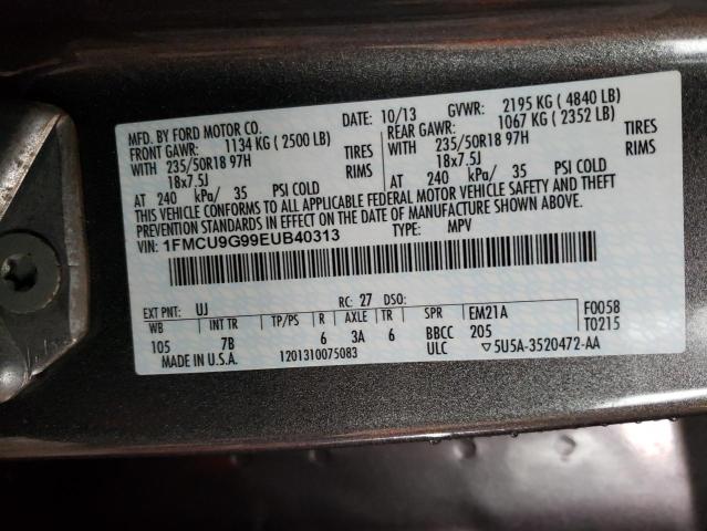 Photo 14 from auction – 2014 FORD ESCAPE SE with VIN 1FMCU9G99EUB40313
