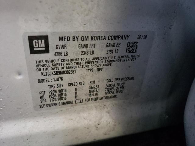 Photo 14 from auction – 2021 CHEVROLET TRAX LS with VIN KL7CJKSB9MB302351