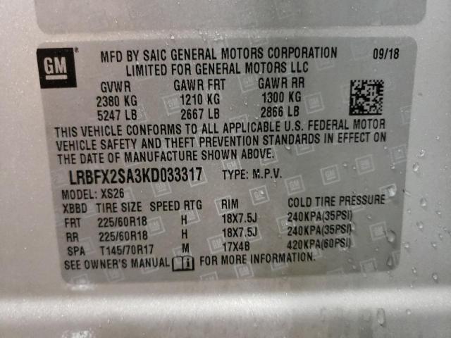 Photo 14 from auction – 2019 BUICK ENVISION E with VIN LRBFX2SA3KD033317