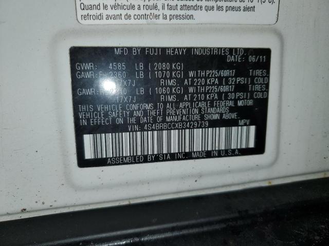 Photo 14 from auction – 2011 SUBARU OUTBACK 2. with VIN 4S4BRBCCXB3429739