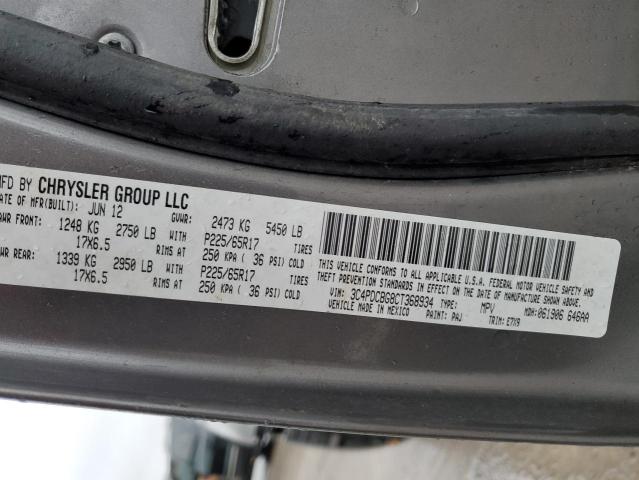 Photo 14 from auction – 2012 DODGE JOURNEY SX with VIN 3C4PDCBG8CT368934