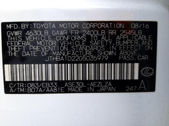 Photo 14 from auction – 2016 LEXUS IS 200T with VIN JTHBA1D22G5035979