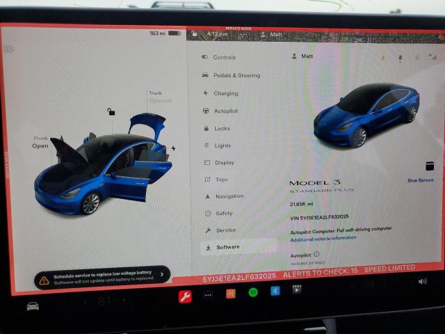Photo 9 from auction – 2020 TESLA MODEL 3 with VIN 5YJ3E1EA2LF632025