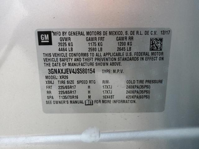 Photo 14 from auction – 2018 CHEVROLET EQUINOX LT with VIN 3GNAXJEV4JS580154